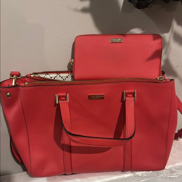 kate spade Handbags - Kate Spade Red Tote Bag Set with Matching Accessory